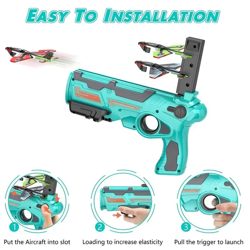 Children's Toys Airplane Launcher Fun Foam Airplane Outdoor Sports Flying Toy Gift