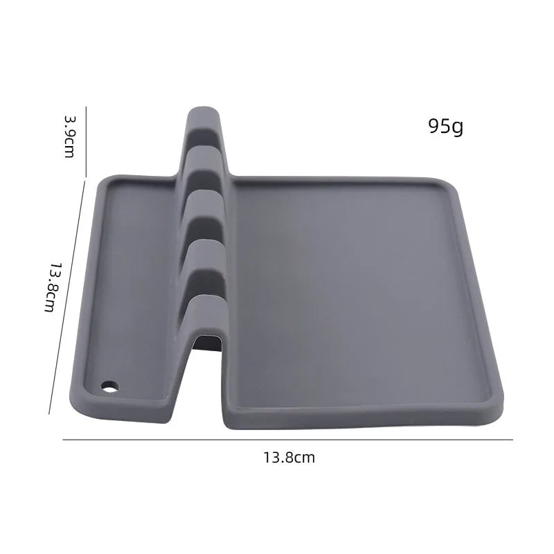 Flexible Silicone Spoon Rest Holder for Kitchen Utensils, Heat-Resistant