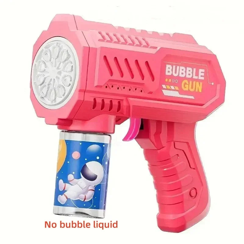 Children Electric Bubble Gun Rocket Soap Automatic Bubble Machine Bubbles Gun Kids Summer