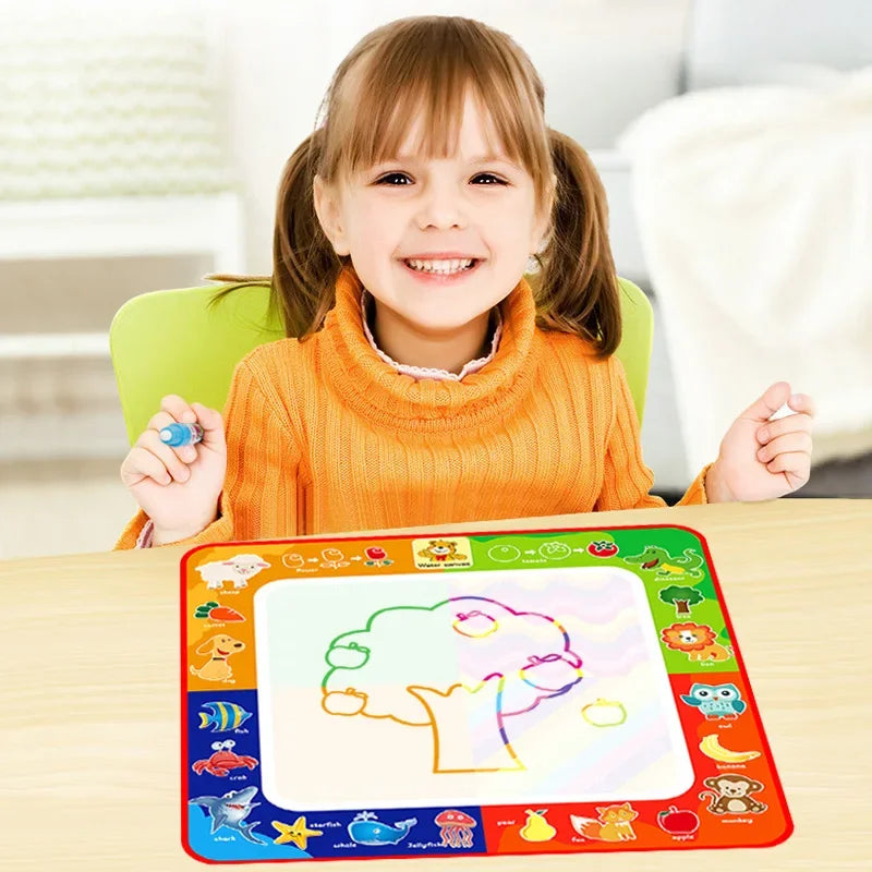 Magic Water Drawing Mat with Fluorescent Pen Painting Board Early Educational Toys Montessori Toys for Kids