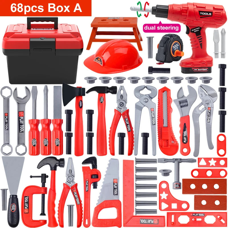 Children's Tool Set with Electric Toy Drill Power Construction for Toddler Boys Girls Child