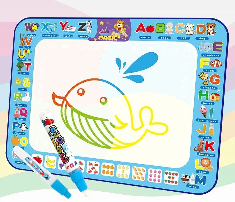 Magic Water Drawing Mat with Fluorescent Pen Painting Board Early Educational Toys Montessori Toys for Kids