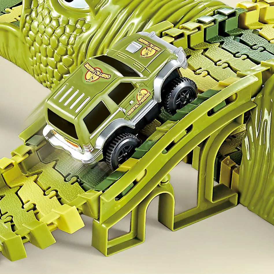 Kids Railway Toy Dinosaur Racing Tracks Electric Rail Cars