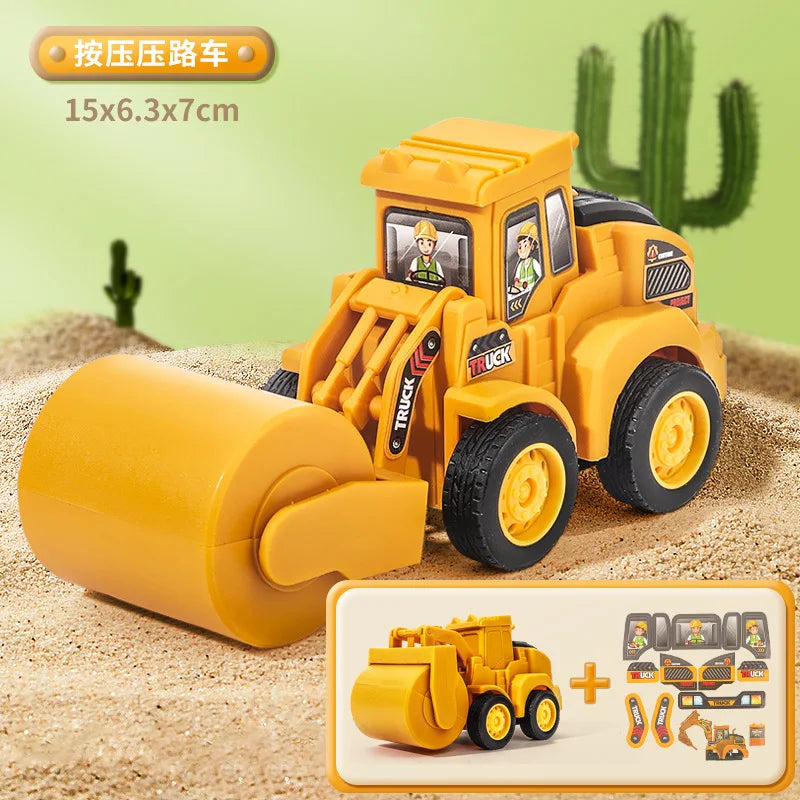 Engineering Vehicle Model Press Sliding Car Excavator Bulldozer for Children
