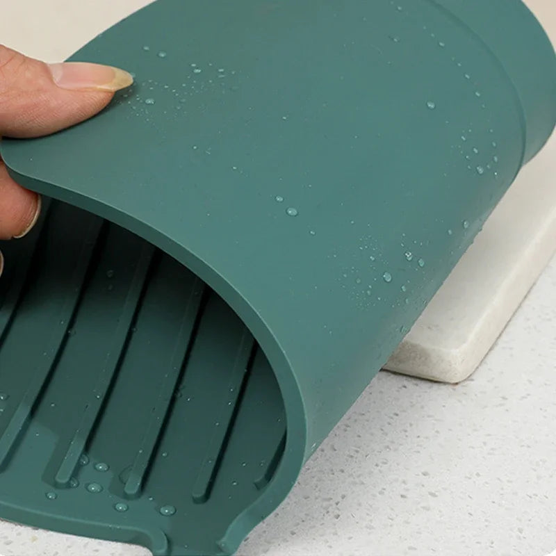 Faucet Splash Pad Silicone Sink Faucet Splash Guard Mat Sponge Drain Anti Slip Rack for Bathroom