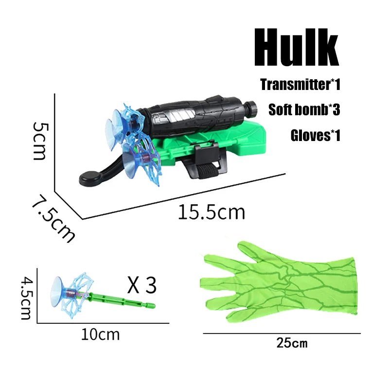 Marvel Spiderman Hulk Super Heroes Glove Launcher Set Hero Launcher Wrist Set
