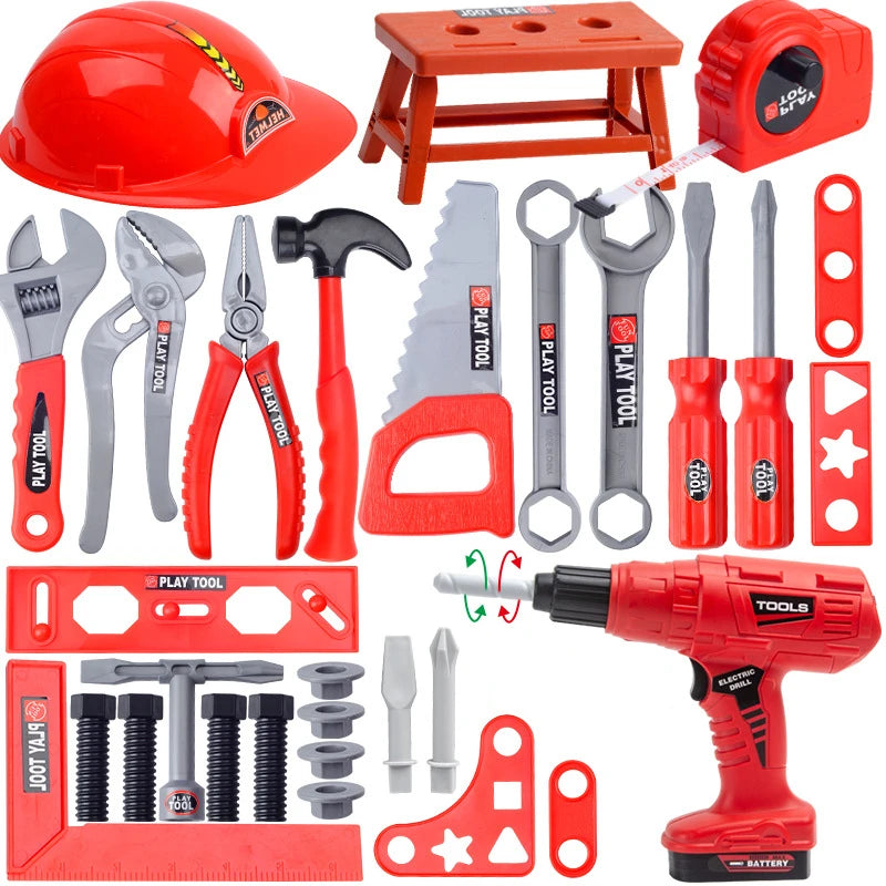 Children's Tool Set with Electric Toy Drill Power Construction for Toddler Boys Girls Child