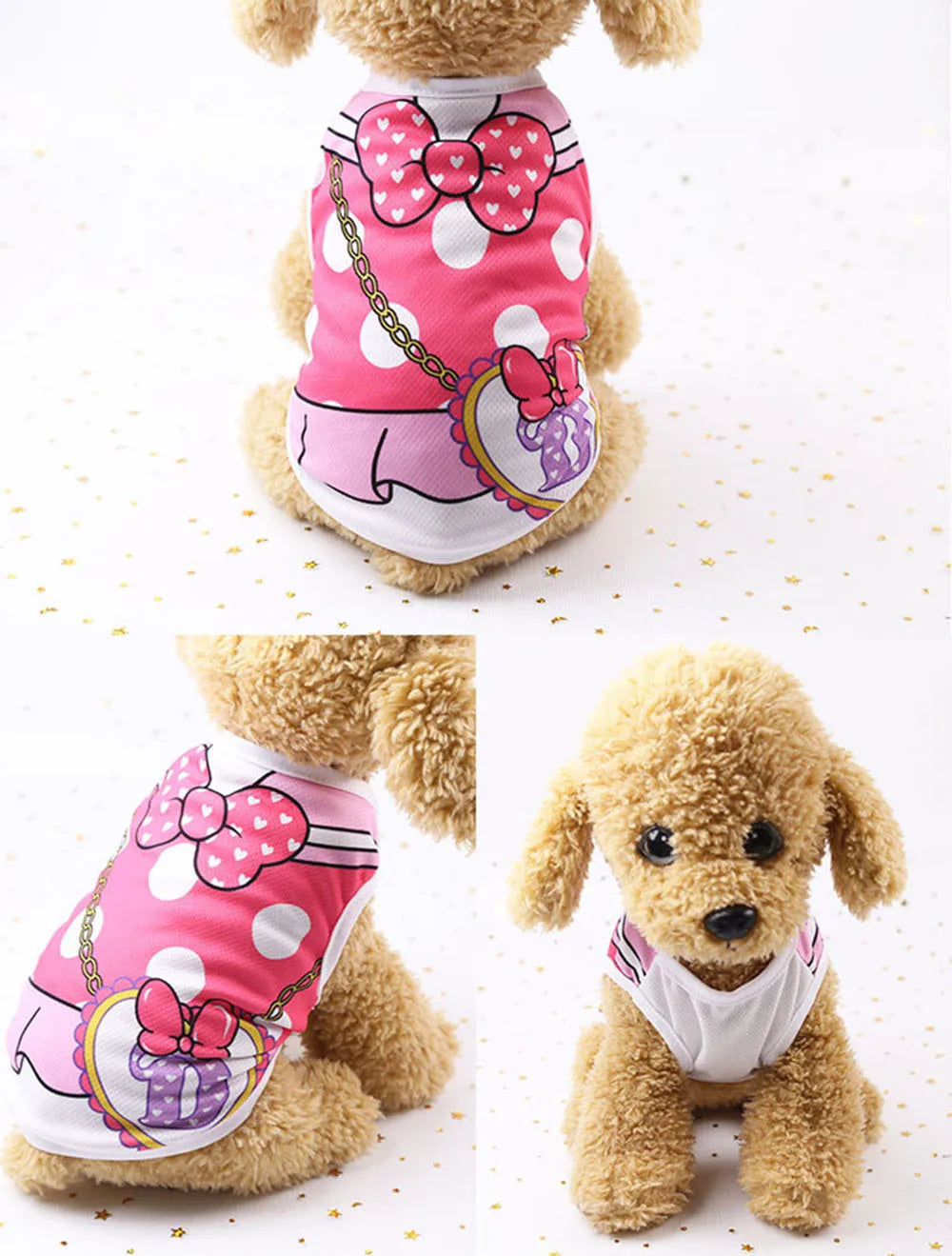 Dog Shirt Vest for Dog Soft Cartoon Sleeveless Vest Breathable Clothes for Boys or Girls Puppy Cat