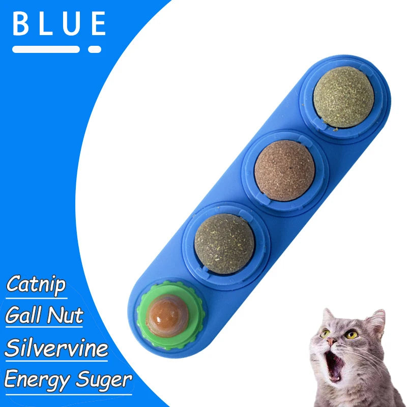 Natural Catnip Cat Wall Stick-on Ball Toy Scratchers Treats Healthy Natural
