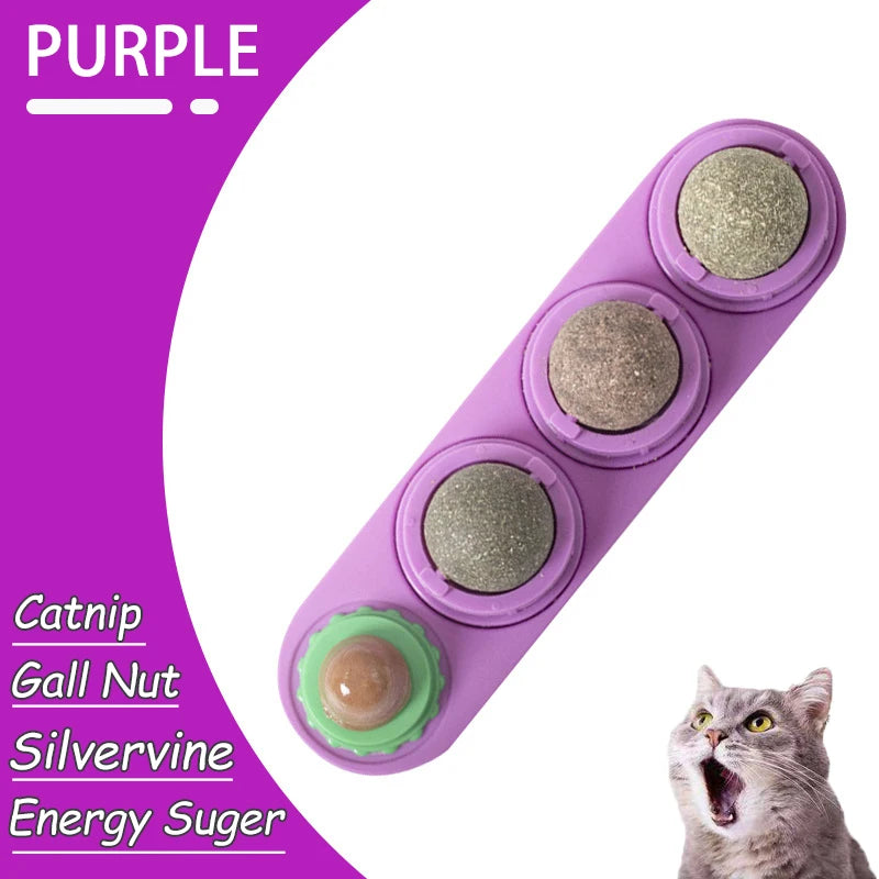 Natural Catnip Cat Wall Stick-on Ball Toy Scratchers Treats Healthy Natural