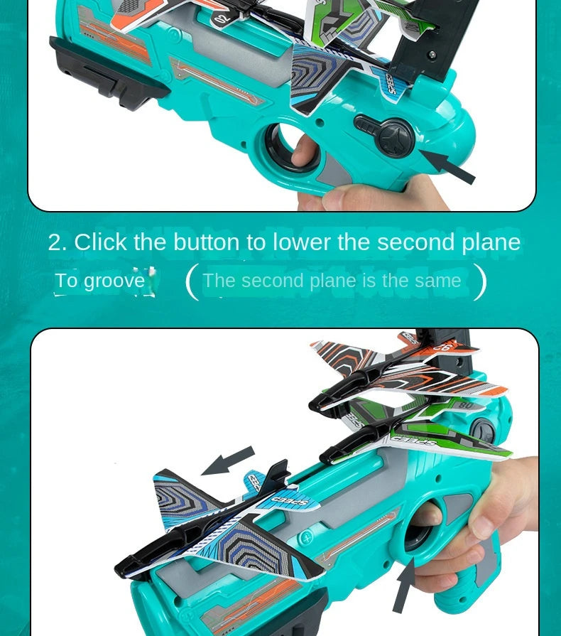 Children's Toys Airplane Launcher Fun Foam Airplane Outdoor Sports Flying Toy Gift