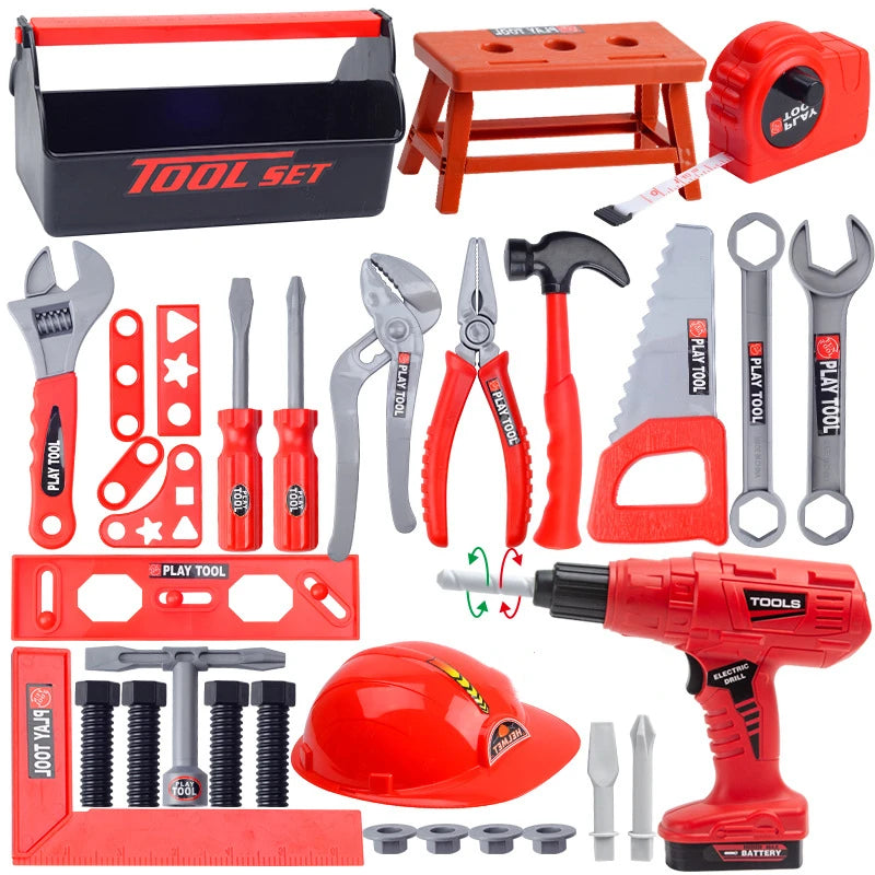 Children's Tool Set with Electric Toy Drill Power Construction for Toddler Boys Girls Child