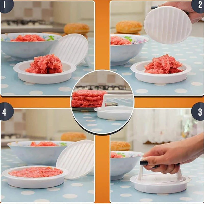 Hamburger Press Stuffed Burger Press Plastic Meat Grill Party BBQ Burger