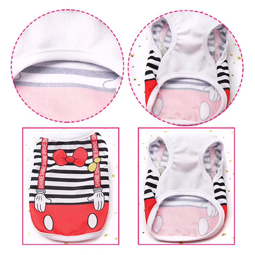 Dog Shirt Vest for Dog Soft Cartoon Sleeveless Vest Breathable Clothes for Boys or Girls Puppy Cat
