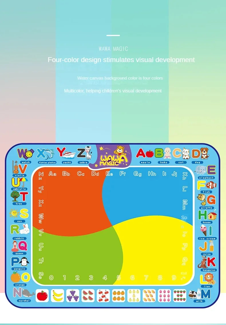 Magic Water Drawing Mat with Fluorescent Pen Painting Board Early Educational Toys Montessori Toys for Kids