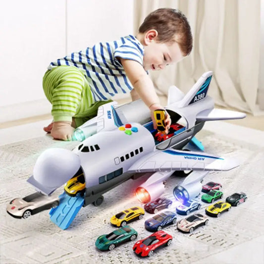 Simulation Track Inertia Airplane Music Stroy With Lighting Plane Toy Kids Gift