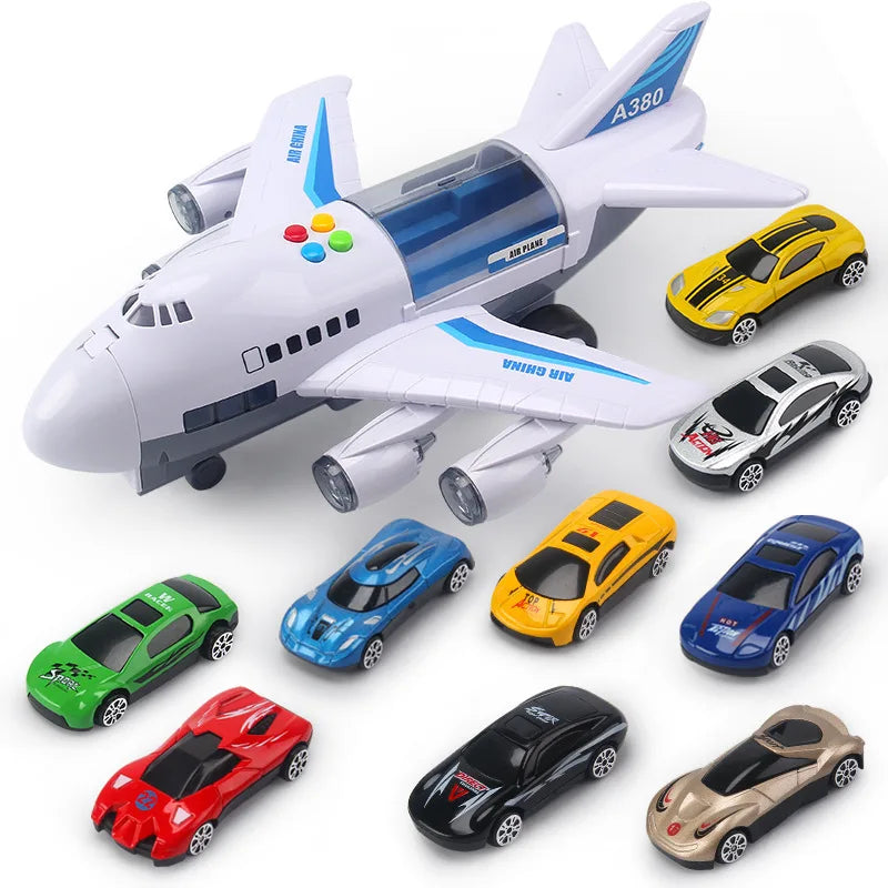 Simulation Track Inertia Airplane Music Stroy With Lighting Plane Toy Kids Gift