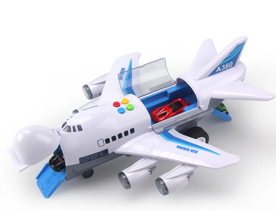 Simulation Track Inertia Airplane Music Stroy With Lighting Plane Toy Kids Gift