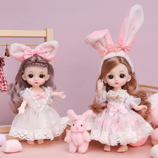 New 16 cm BJD Mini FASHION Toy DOLL With Clothes MINIATUR