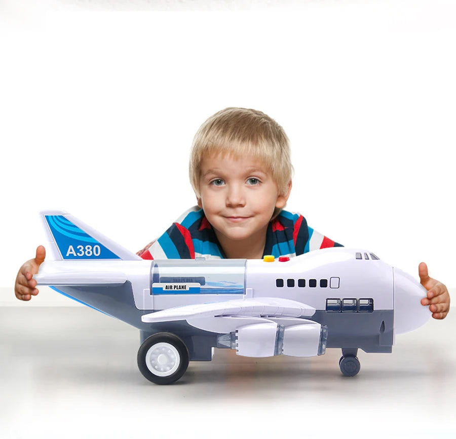 Simulation Track Inertia Airplane Music Stroy With Lighting Plane Toy Kids Gift