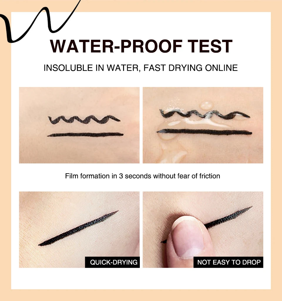 O.TWO.O Eyeliner Stamp Black Liquid Pen Waterproof Fast Dry Double-ended