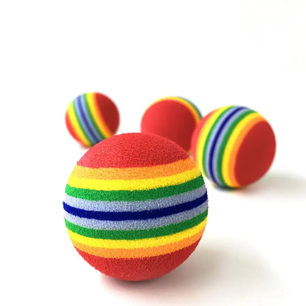 Colorful Pet Rainbow Foam Fetch Balls Training Interactive Dog Funny Toy