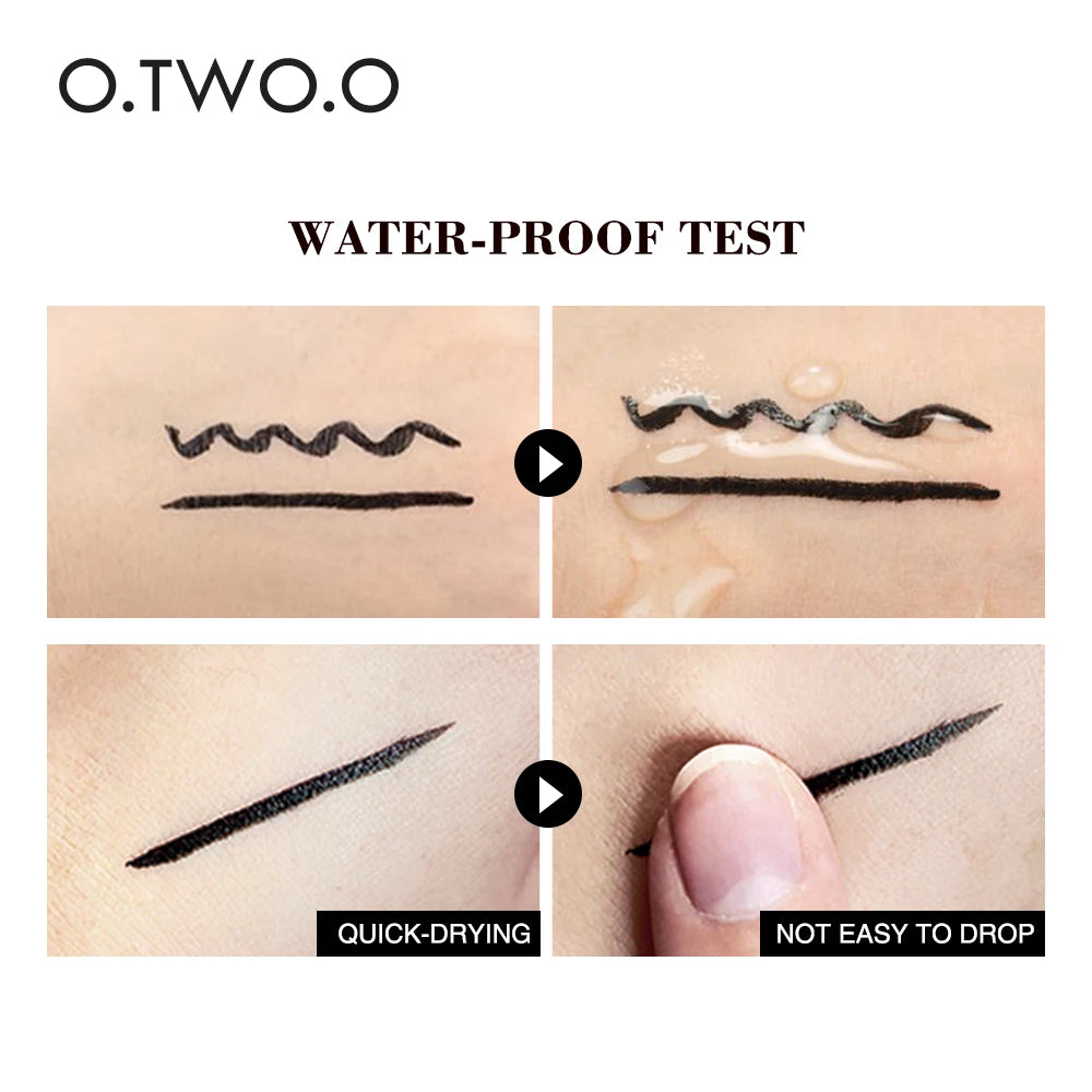 O.TWO.O Eyeliner Stamp Black Liquid Pen Waterproof Fast Dry Double-ended