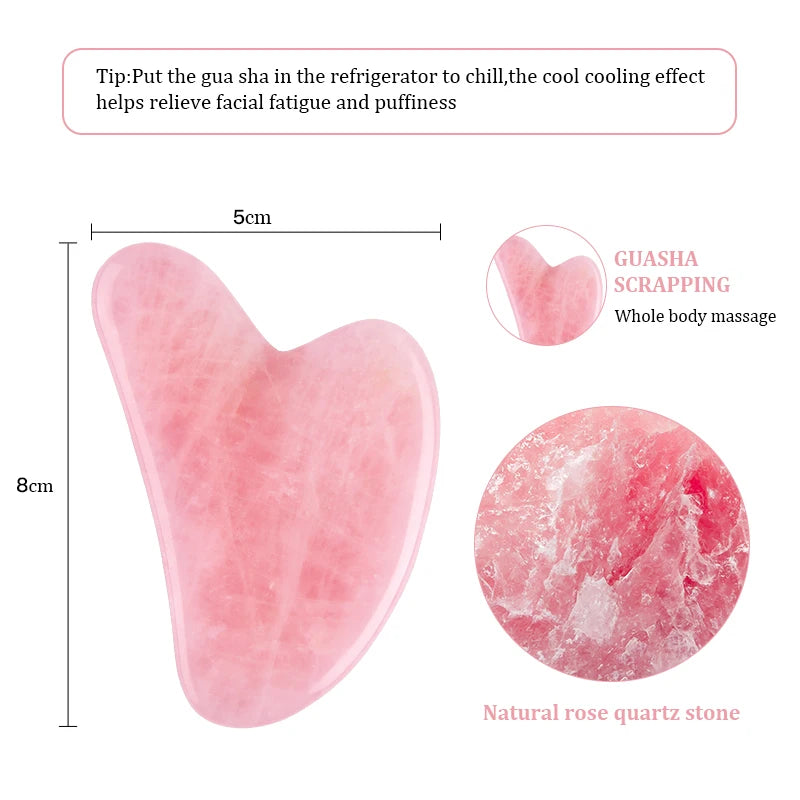 Natural Rose Jade Gua Sha Gouache Scraper Massager for Face Body