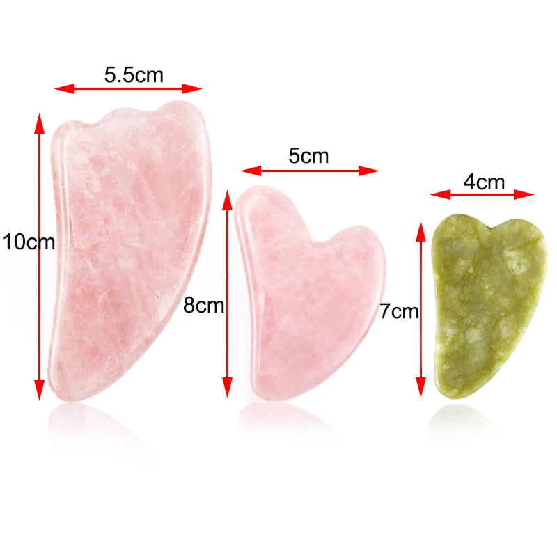 Natural Rose Jade Gua Sha Gouache Scraper Massager for Face Body
