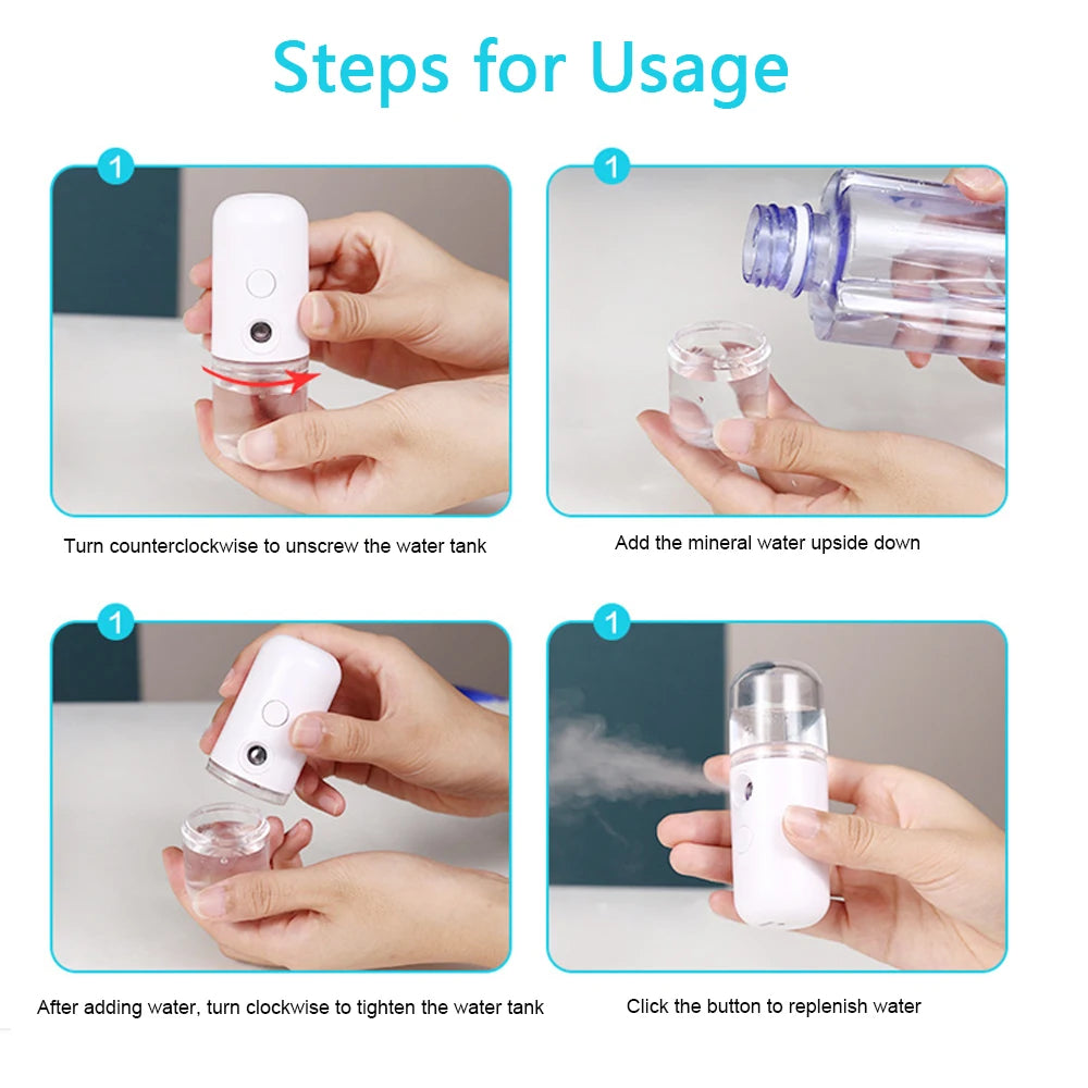 Mist Facial Sprayer Rechargeable Nebulizer Face Steamer