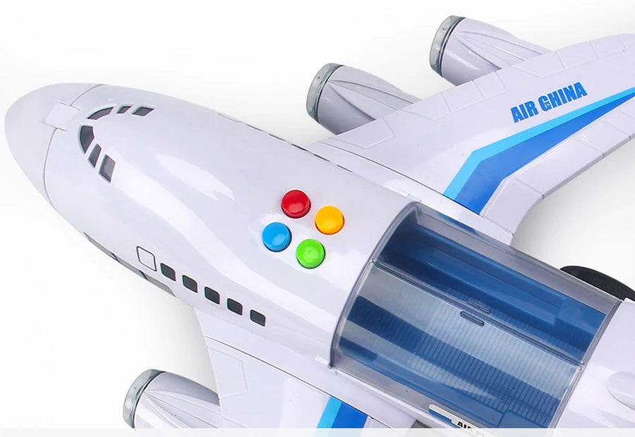 Simulation Track Inertia Airplane Music Stroy With Lighting Plane Toy Kids Gift