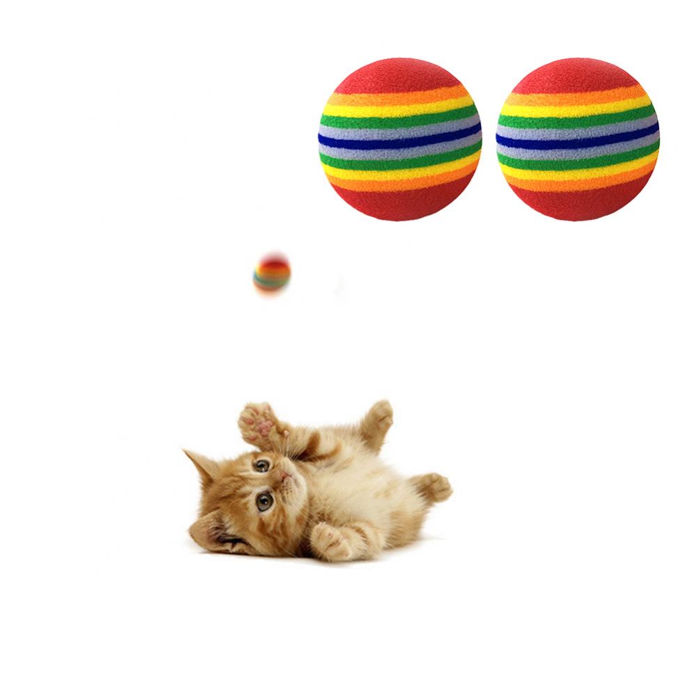 Colorful Pet Rainbow Foam Fetch Balls Training Interactive Dog Funny Toy