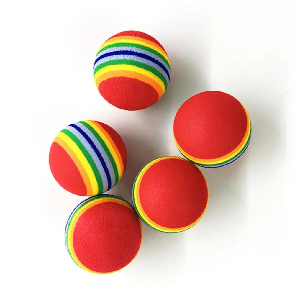 Colorful Pet Rainbow Foam Fetch Balls Training Interactive Dog Funny Toy