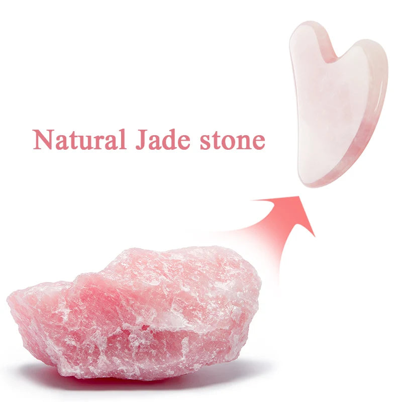 Natural Rose Jade Gua Sha Gouache Scraper Massager for Face Body