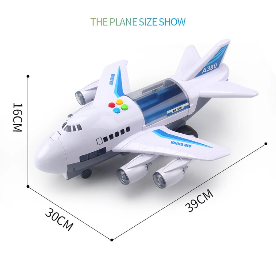 Simulation Track Inertia Airplane Music Stroy With Lighting Plane Toy Kids Gift