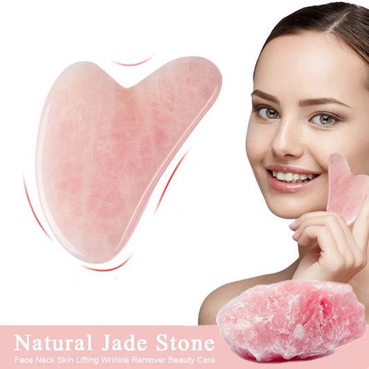 Natural Rose Jade Gua Sha Gouache Scraper Massager for Face Body