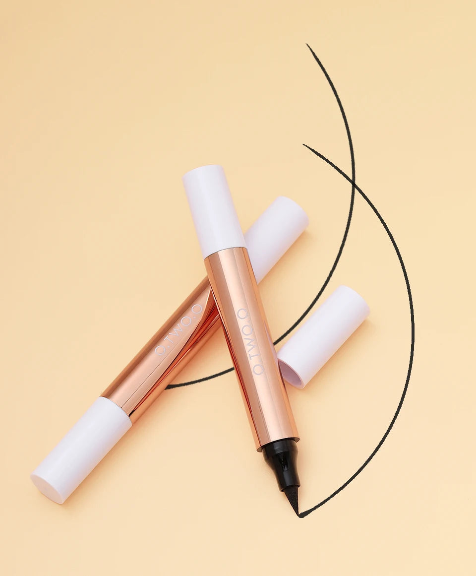 O.TWO.O Eyeliner Stamp Black Liquid Pen Waterproof Fast Dry Double-ended