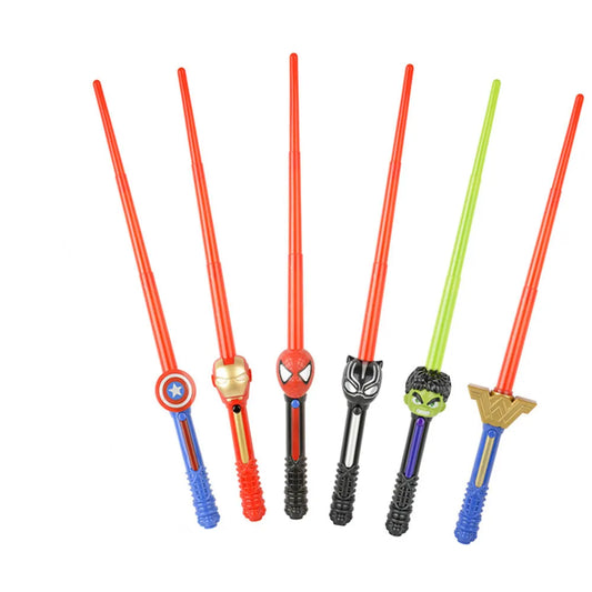 LED Light Sound Superhero Sword Figurines Hulk Black Panther Thanos Captain America Lightsaber Cosplay