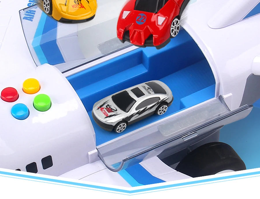 Simulation Track Inertia Airplane Music Stroy With Lighting Plane Toy Kids Gift