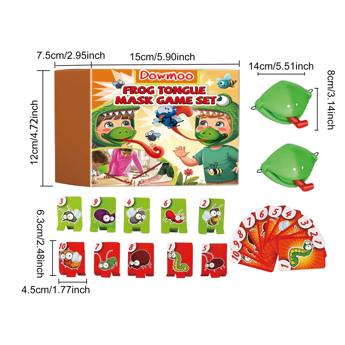 Tic Tac Tongue Competitive party board game Frog Tongue Mask desktop Game Set