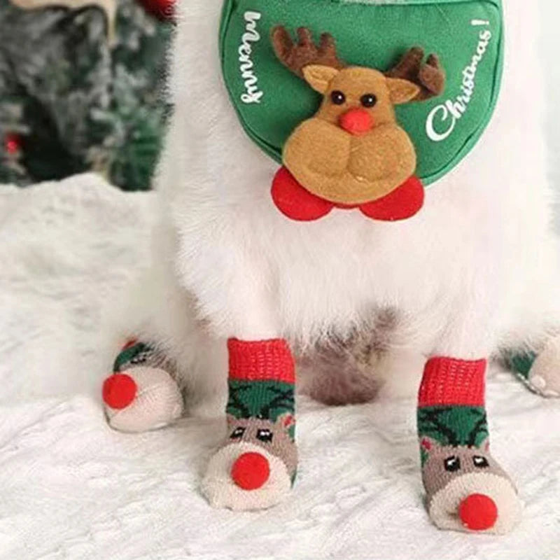 Make Your Pup's Christmas Merry and Bright with Festive Pet Socks in Various Colors and Sizes!