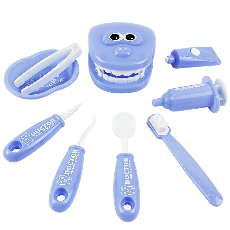 Plastic Simulation Dentist Play Set Medical Kit Pretend Toy for Kids
