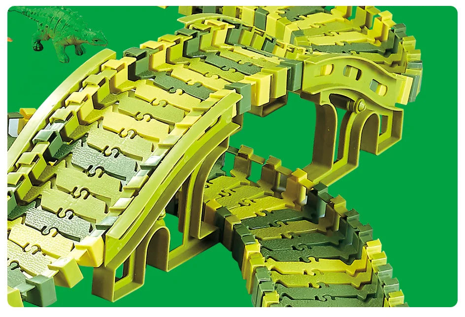 Kids Railway Toy Dinosaur Racing Tracks Electric Rail Cars