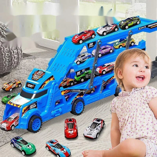 Large Kid Truck Deformation Transporter Car-Track Racing