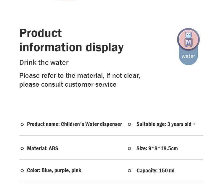 Children's Toys Simulation Water Dispenser with Cup Mini Fun Drinking Fountain for Girls Miniature Item