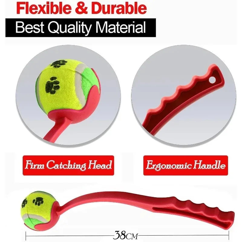 Hand Throwing Ball Toy for Pet Tennis Launcher Pole Outdoor Activities Dogs Training