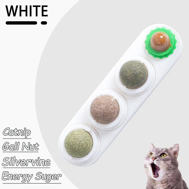 Natural Catnip Cat Wall Stick-on Ball Toy Scratchers Treats Healthy Natural