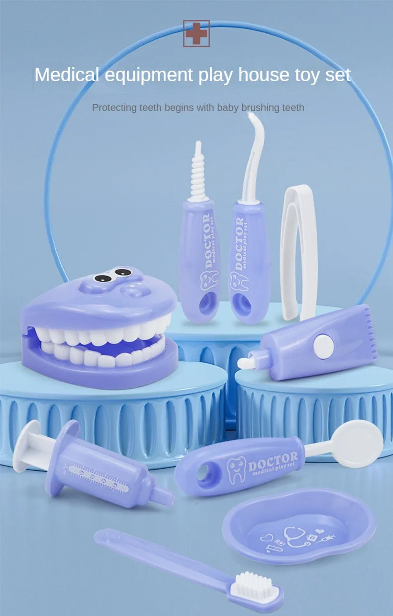 9PCS Simulation Dentist Play Set  Baby Dental Doctor Medical Kit Pretend Toy for Kids