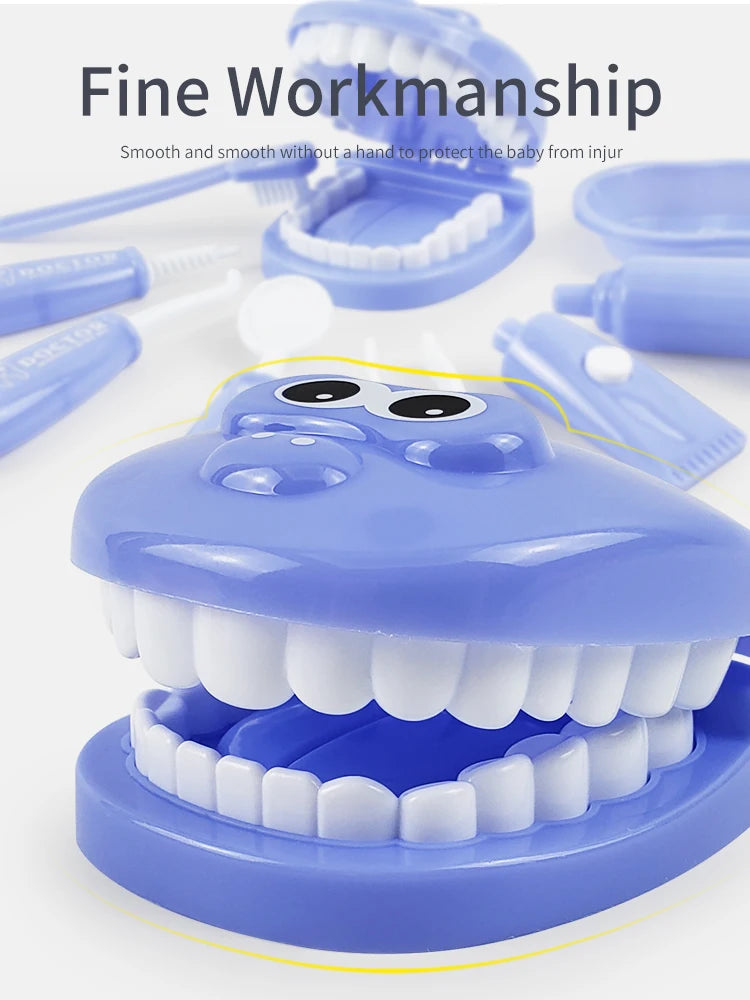 Plastic Simulation Dentist Play Set Medical Kit Pretend Toy for Kids