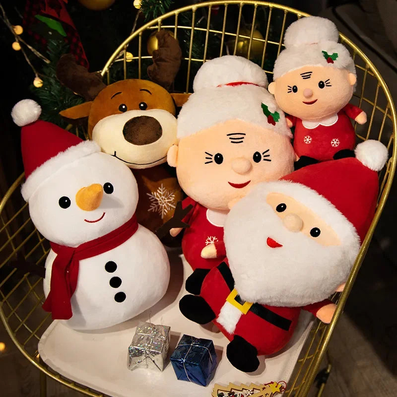 Cute Santa Claus Snowman Elk Granny Plush Toys Christmas Decor Dolls